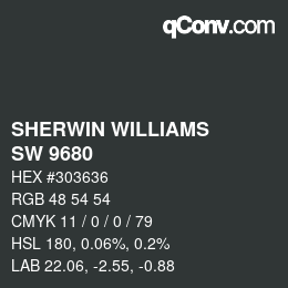 Color code: SHERWIN WILLIAMS<br>SW 9680 - Night Watch | qconv.com