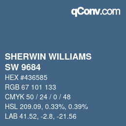 カラーコード: SHERWIN WILLIAMS<br>SW 9684 - Azure Tide | qconv.com