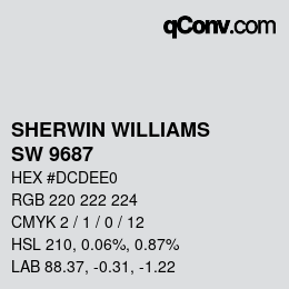 颜色代码: SHERWIN WILLIAMS<br>SW 9687 - Blue Iris | qconv.com