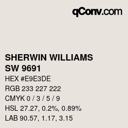 Color code: SHERWIN WILLIAMS<br>SW 9691 - Crystalline | qconv.com