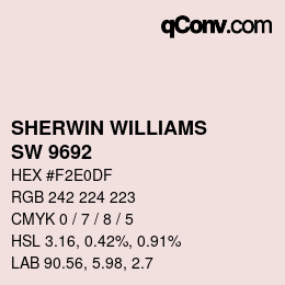 カラーコード: SHERWIN WILLIAMS<br>SW 9692 - Cotton Candy | qconv.com