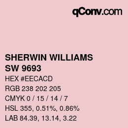 Color code: SHERWIN WILLIAMS<br>SW 9693 - Rose Pink | qconv.com