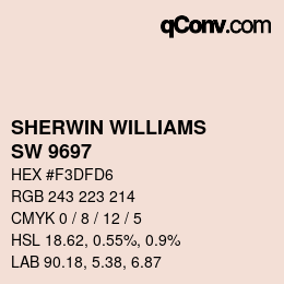 カラーコード: SHERWIN WILLIAMS<br>SW 9697 - Lotus Petal | qconv.com
