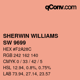 Farbcode: SHERWIN WILLIAMS<br>SW 9699 - Stone Fruit | qconv.com