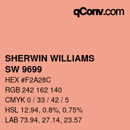 Color code: SHERWIN WILLIAMS<br>SW 9699 - Stone Fruit | qconv.com