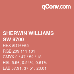 カラーコード: SHERWIN WILLIAMS<br>SW 9700 - Full Bloom | qconv.com