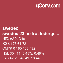 Farbcode: swedex - swedex 23 hellrot ledergenarbt | qconv.com