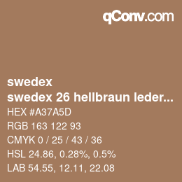 Código de color: swedex - swedex 26 hellbraun ledergenarbt | qconv.com