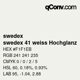 Código de color: swedex - swedex 41 weiss Hochglanz | qconv.com