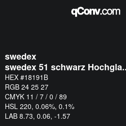 Farbcode: swedex - swedex 51 schwarz Hochglanz | qconv.com