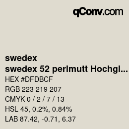 Código de color: swedex - swedex 52 perlmutt Hochglanz | qconv.com