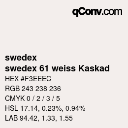 Código de color: swedex - swedex 61 weiss Kaskad | qconv.com