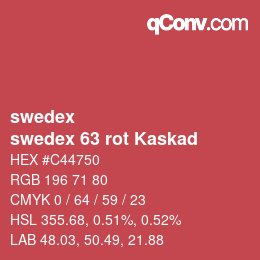 Farbcode: swedex - swedex 63 rot Kaskad | qconv.com