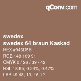 Código de color: swedex - swedex 64 braun Kaskad | qconv.com