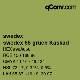 Código de color: swedex - swedex 65 gruen Kaskad | qconv.com