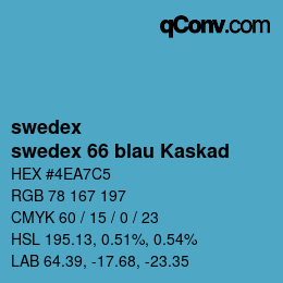 Código de color: swedex - swedex 66 blau Kaskad | qconv.com