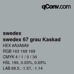 Código de color: swedex - swedex 67 grau Kaskad | qconv.com