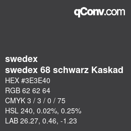 Farbcode: swedex - swedex 68 schwarz Kaskad | qconv.com