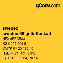 Farbcode: swedex - swedex 69 gelb Kaskad | qconv.com