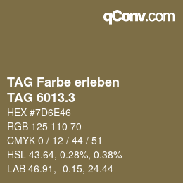 カラーコード: TAG Farbe erleben - TAG 6013.3 | qconv.com
