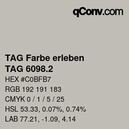 カラーコード: TAG Farbe erleben - TAG 6098.2 | qconv.com