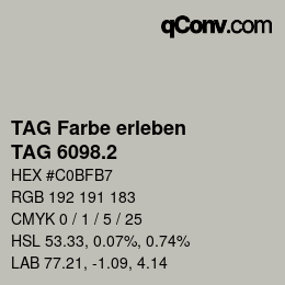 Code couleur: TAG Farbe erleben - TAG 6098.2 | qconv.com