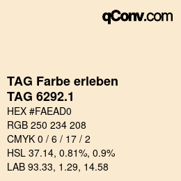 カラーコード: TAG Farbe erleben - TAG 6292.1 | qconv.com