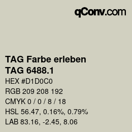 カラーコード: TAG Farbe erleben - TAG 6488.1 | qconv.com