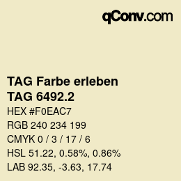 カラーコード: TAG Farbe erleben - TAG 6492.2 | qconv.com