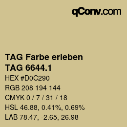 カラーコード: TAG Farbe erleben - TAG 6644.1 | qconv.com