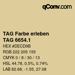 カラーコード: TAG Farbe erleben - TAG 6654.1 | qconv.com