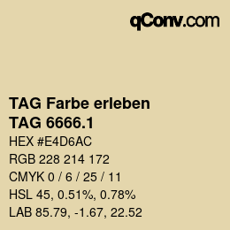 カラーコード: TAG Farbe erleben - TAG 6666.1 | qconv.com