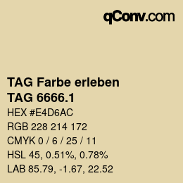 Farbcode: TAG Farbe erleben - TAG 6666.1 | qconv.com