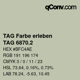 カラーコード: TAG Farbe erleben - TAG 6870.2 | qconv.com