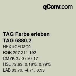 Código de color: TAG Farbe erleben - TAG 6880.2 | qconv.com