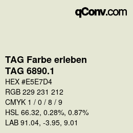 Código de color: TAG Farbe erleben - TAG 6890.1 | qconv.com