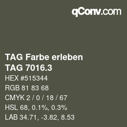 カラーコード: TAG Farbe erleben - TAG 7016.3 | qconv.com
