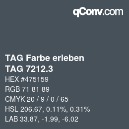 カラーコード: TAG Farbe erleben - TAG 7212.3 | qconv.com