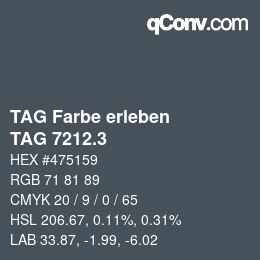 Código de color: TAG Farbe erleben - TAG 7212.3 | qconv.com