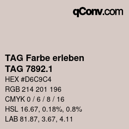 カラーコード: TAG Farbe erleben - TAG 7892.1 | qconv.com