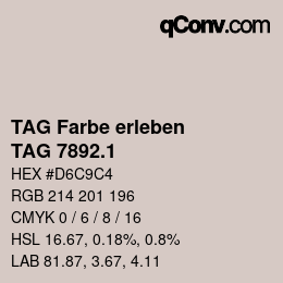 Código de color: TAG Farbe erleben - TAG 7892.1 | qconv.com