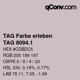 Farbcode: TAG Farbe erleben - TAG 8094.1 | qconv.com