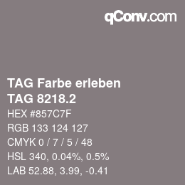 Code couleur: TAG Farbe erleben - TAG 8218.2 | qconv.com