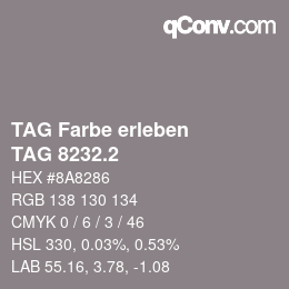 Color code: TAG Farbe erleben - TAG 8232.2 | qconv.com