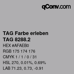 カラーコード: TAG Farbe erleben - TAG 8288.2 | qconv.com