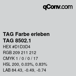 Farbcode: TAG Farbe erleben - TAG 8502.1 | qconv.com