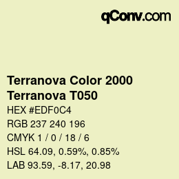 カラーコード: Terranova Color 2000 - Terranova T050 | qconv.com