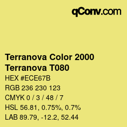 カラーコード: Terranova Color 2000 - Terranova T080 | qconv.com