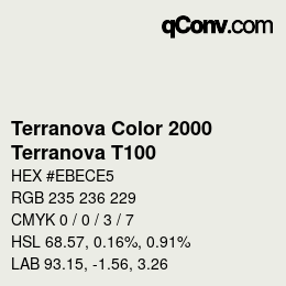 カラーコード: Terranova Color 2000 - Terranova T100 | qconv.com