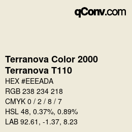 カラーコード: Terranova Color 2000 - Terranova T110 | qconv.com